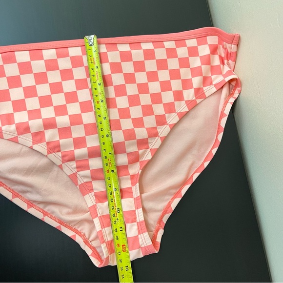 NWT Kona Sol Pink & Coral Checkered Bikinj Bottom - Picture 11 of 11
